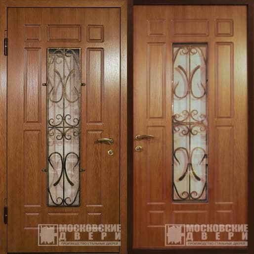 Vhodnaya Dver Metallicheskaya Mdf S Oknom I Kovkoj Md 620 Kupit V Moskve Po Cene 30475 Rub Proizvoditel Moskovskie Dveri